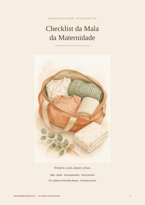 Capa da checklist da mala da maternidade